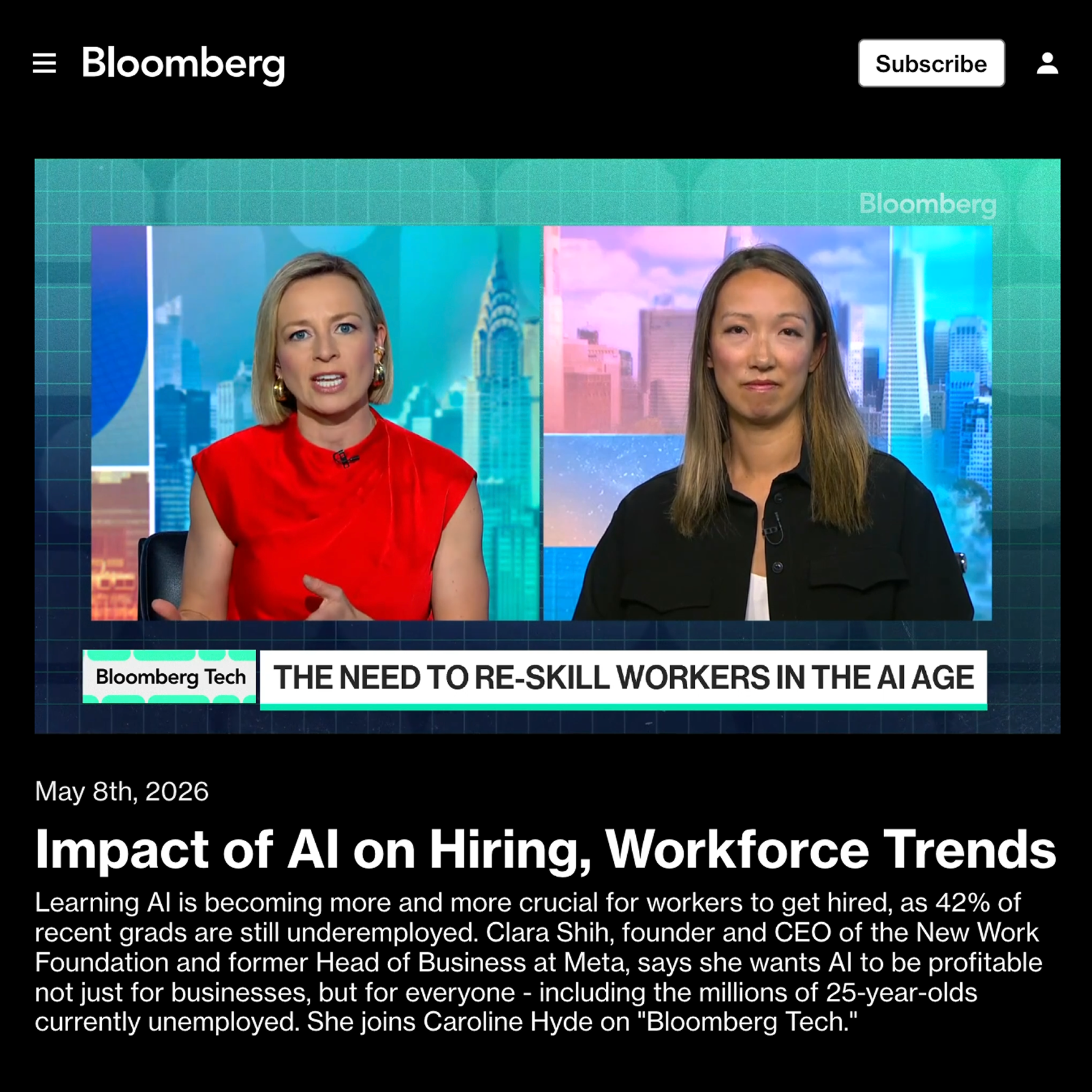 Clara Shih on Bloomberg TV